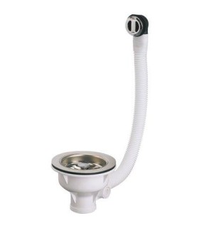 Bonde à panier pour évier avec trop plein, Ø 90 mm spécial éviers en matériau épais