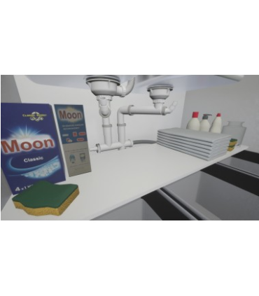 Tubulure gain d'espace universelle pour évier 2 cuves, joints intégrés, montage ultra rapide