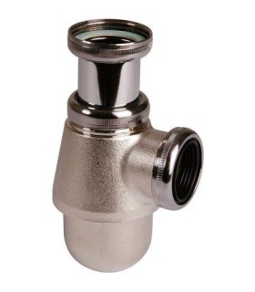 Siphon bidet-lavabo en laiton Nickel Mat