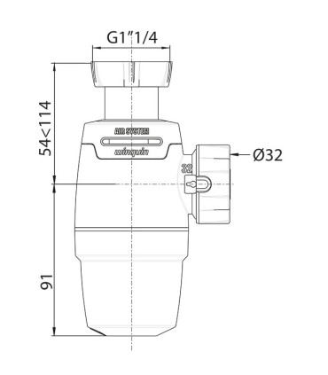 SIPHON DE LAVABO NEO AIR Sortie Ø32 mm