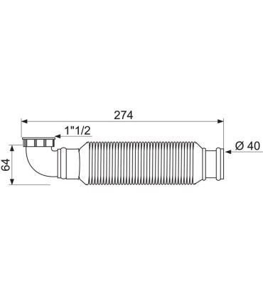 Siphon de lavabo - évier SENZO extra-plat et flexible Ø40 mm