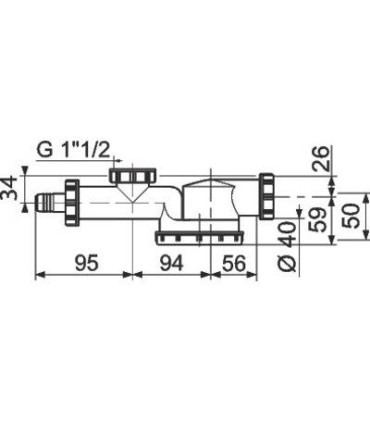 SIPHON EVIER GAIN PLACE 1 CUVE Sortie orientable Ø40 mm