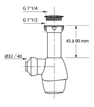Siphon Universel tout-en-un blanc/gris