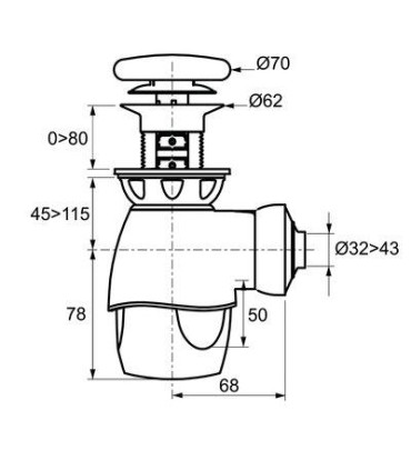 Ensemble TOUT EN 1 Siphon + Bonde Quick-Clac pour lavabos, vasques et lave-mains