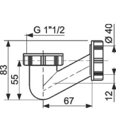 Siphon "V" de baignoire gain de place