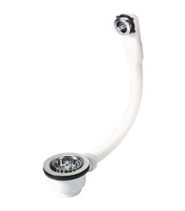 Bonde à panier manuelle pour évier avec trop plein ø40