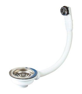 Bonde à panier pour évier avec trop plein, Ø 90 mm