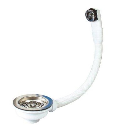 Bonde à panier pour évier avec trop plein, Ø 90 mm