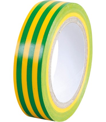 Ruban Adhesif Vert/Jaune 15mm x10 mètres