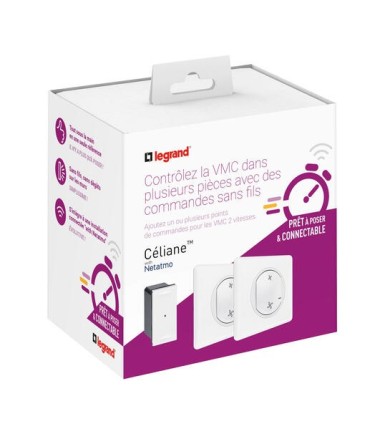 Prêt à poser Céliane ajouter une cde VMC 1 cde sans fil + micromodule - blanc