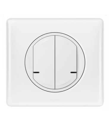 Commande double sans fils ON/OFF Céliane with Netatmo - plaque blanc