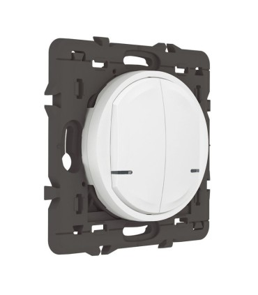 Commande double sans fils éclairage/prise Céliane with Netatmo enjoliveur blanc