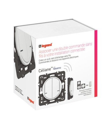 Commande double sans fils éclairage/prise Céliane with Netatmo enjoliveur blanc