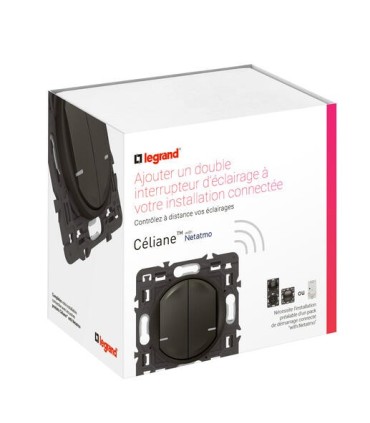 Interrupteur double Neutre connecté Céliane with Netatmo graphite