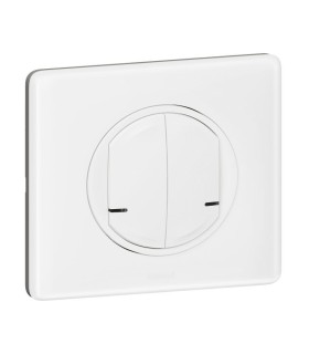Interrupteur double connecté avec Neutre Céliane with Netatmo - plaque blanc