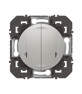 Interrupteur double avec Neutre connecté dooxie with Netatmo alu