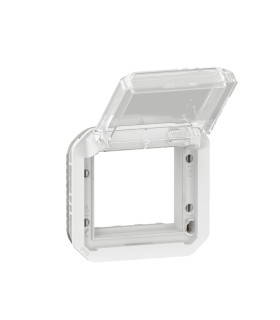 Adaptateur Plexo à volet transparent pour Mosaic - composable blanc / Legrand