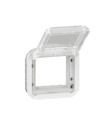 Adaptateur Plexo à volet transparent pour Mosaic - composable blanc / Legrand