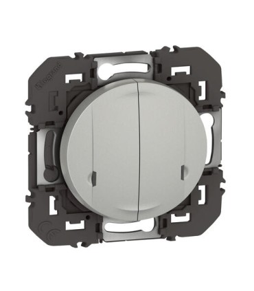 Interrupteur double avec Neutre connecté dooxie with Netatmo alu