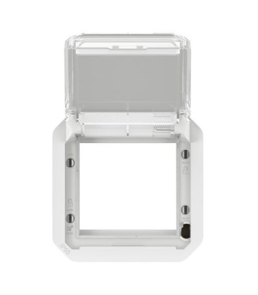 Adaptateur Plexo à volet transparent pour Mosaic - composable blanc / Legrand