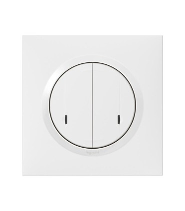 Commande double sans fils ON/OFF dooxie with Netatmo - plaque blanc