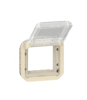 Adaptateur Plexo à volet transparent pour Mosaic - composable sable / Legrand