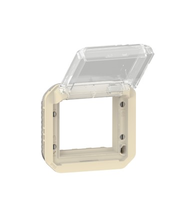 Adaptateur Plexo à volet transparent pour Mosaic - composable sable / Legrand