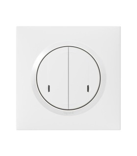Interrupteur double connecté avec Neutre dooxie with Netatmo - plaque blanc