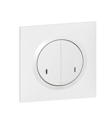 Interrupteur double connecté avec Neutre dooxie with Netatmo - plaque blanc
