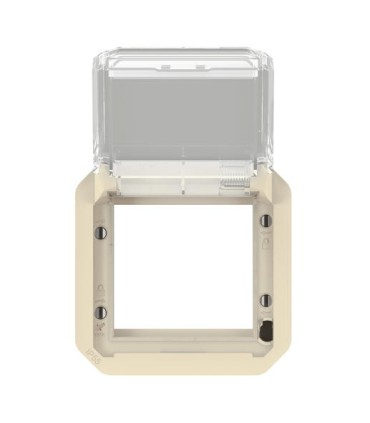 Adaptateur Plexo à volet transparent pour Mosaic - composable sable / Legrand