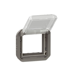 Adaptateur Plexo à volet transparent pour Mosaic - composable anthracite / Legrand