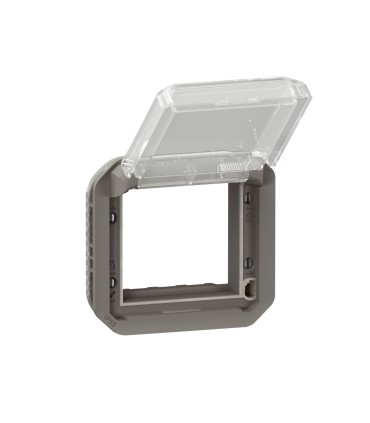 Adaptateur Plexo à volet transparent pour Mosaic - composable anthracite / Legrand