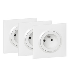 Lot de 3 prises de courant connectées Dooxie with Netatmo plaque blanc