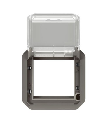 Adaptateur Plexo à volet transparent pour Mosaic - composable anthracite / Legrand