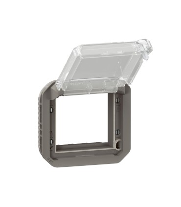 Adaptateur Plexo verrouillable à volet transparent pour Mosaic -compo anthracite / Legrand