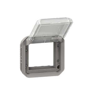 Adaptateur Plexo à volet transparent pour Mosaic - composable gris / Legrand