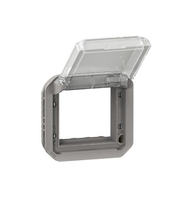 Adaptateur Plexo à volet transparent pour Mosaic - composable gris / Legrand