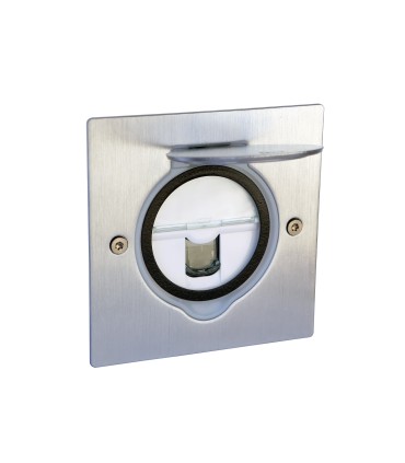 Prise de Sol RJ45 Cat6 Carré - Inox Brossé