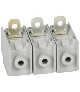 Jeu de 3 bornes à cage grande capacité DPX³ 160 pour câble Cuivre ou Alu souple ou rigide