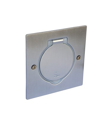 Prise de Sol RJ45 Cat6 Carré - Inox Brossé