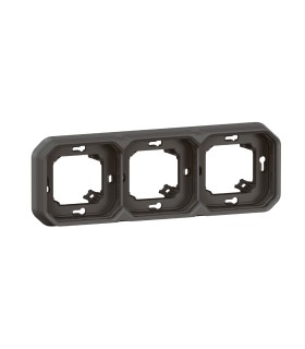 Support plaque encastré 3 postes montage horizontal/vertical Plexo anthracite / Legrand