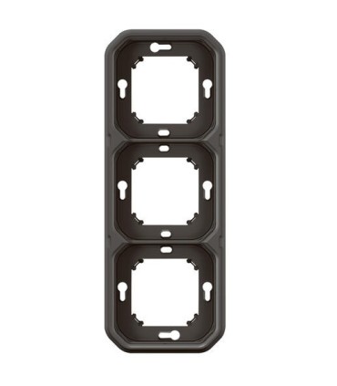 Support plaque encastré 3 postes montage horizontal/vertical Plexo anthracite / Legrand