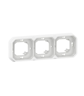 Support plaque encastré 3 postes montage horizontal/vertical Plexo blanc / Legrand