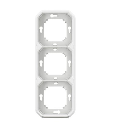 Support plaque encastré 3 postes montage horizontal/vertical Plexo blanc / Legrand