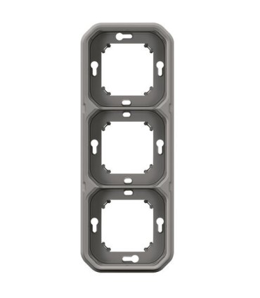 Support plaque encastré 3 postes montage horizontal/vertical Plexo gris / Legrand