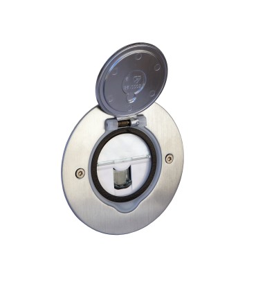 Prise de Sol RJ45 Cat6 Ronde - Inox Brossé