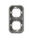 Support plaque encastré 2 postes montage horizontal/vertical Plexo gris / Legrand