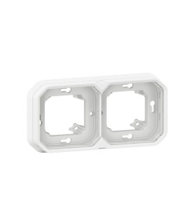 Support plaque encastré 2 postes montage horizontal/vertical Plexo blanc / Legrand