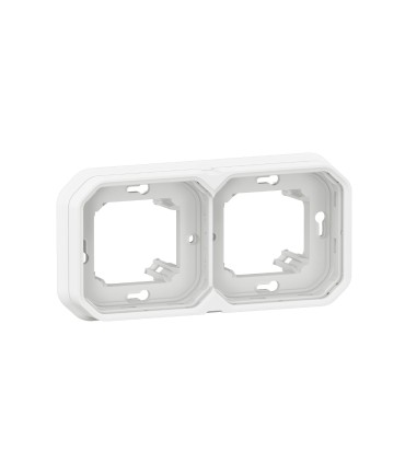 Support plaque encastré 2 postes montage horizontal/vertical Plexo blanc / Legrand