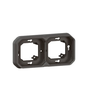 Support plaque encastré 2 postes montage horizontal/vertical Plexo anthracite / Legrand